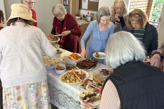 Residents serving themselves